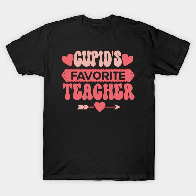 Cupid's Favorite Teacher, Funny Valentine Teacher Gift T-Shirt by mcoshop